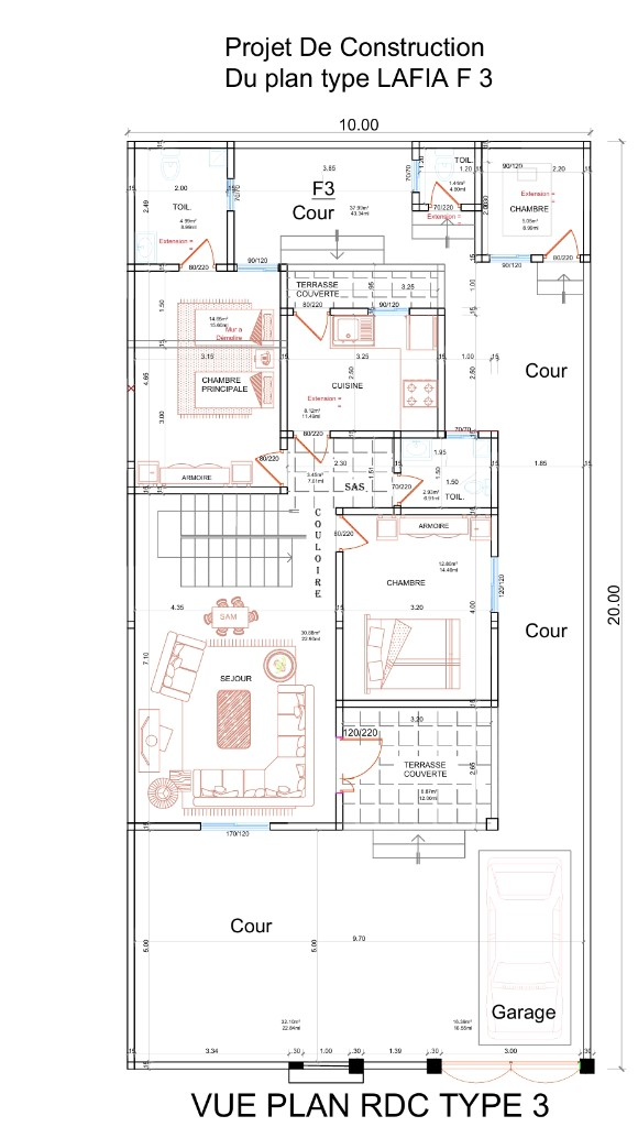 Plan technique DIATIGUI PLUS — 2 chambres, 1 salon